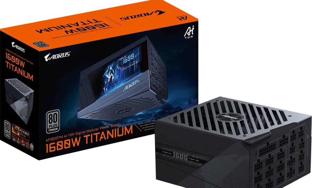 Gigabyte’s AORUS P1600W Titanium PSU Redefines High-End Power