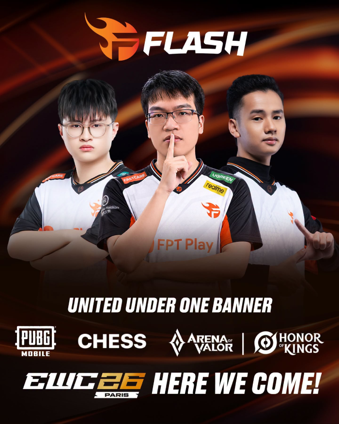 Team Flash mang 3 bộ môn tranh tài tại Esports World Cup