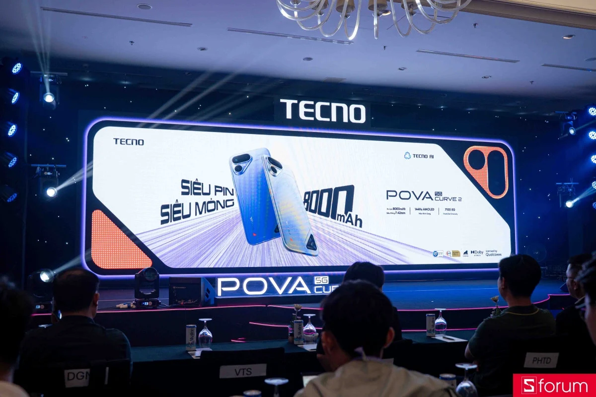 TECNO POVA Curve 2 5G: Mỏng 7,42mm nhưng pin 8.000mAh