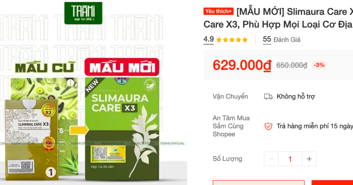 Cục An toàn thực phẩm yêu cầu gỡ bỏ sản phẩm giảm cân Slimaura Care X3