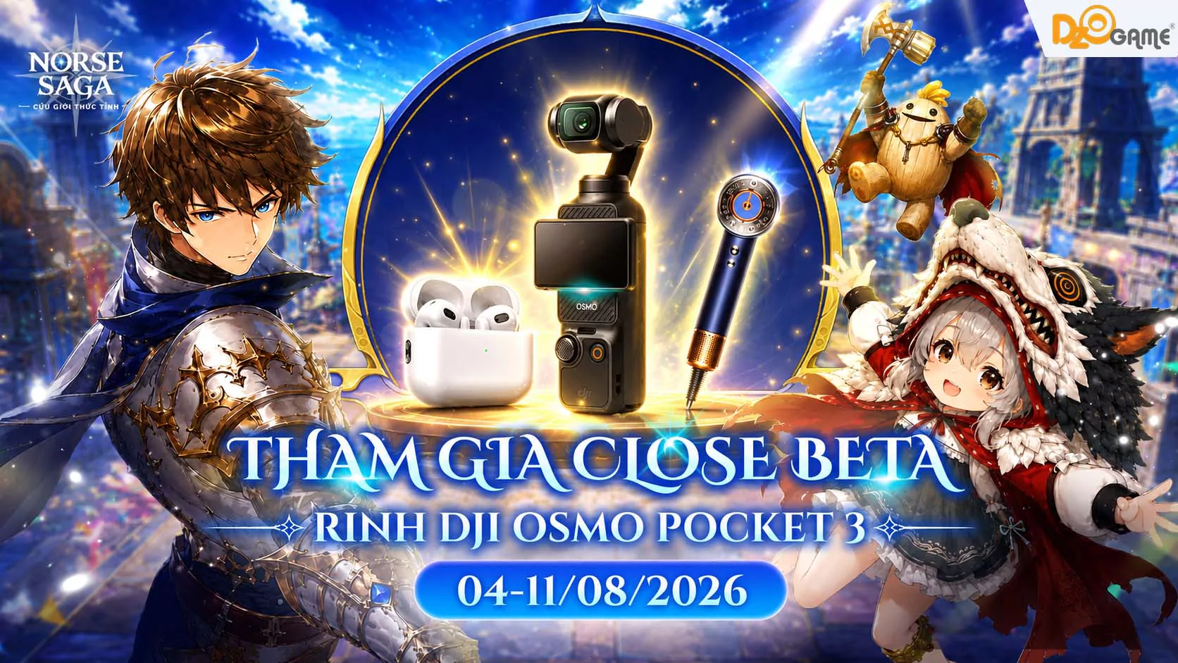Norse Saga: Cửu Giới Thức Tỉnh Closed Beta và cơ hội săn DJI Osmo Pocket 3