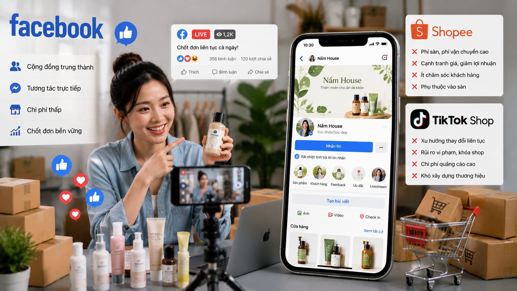 TikTok Shop hay Facebook: Đâu là kênh bán hàng đáng chọn nhất?