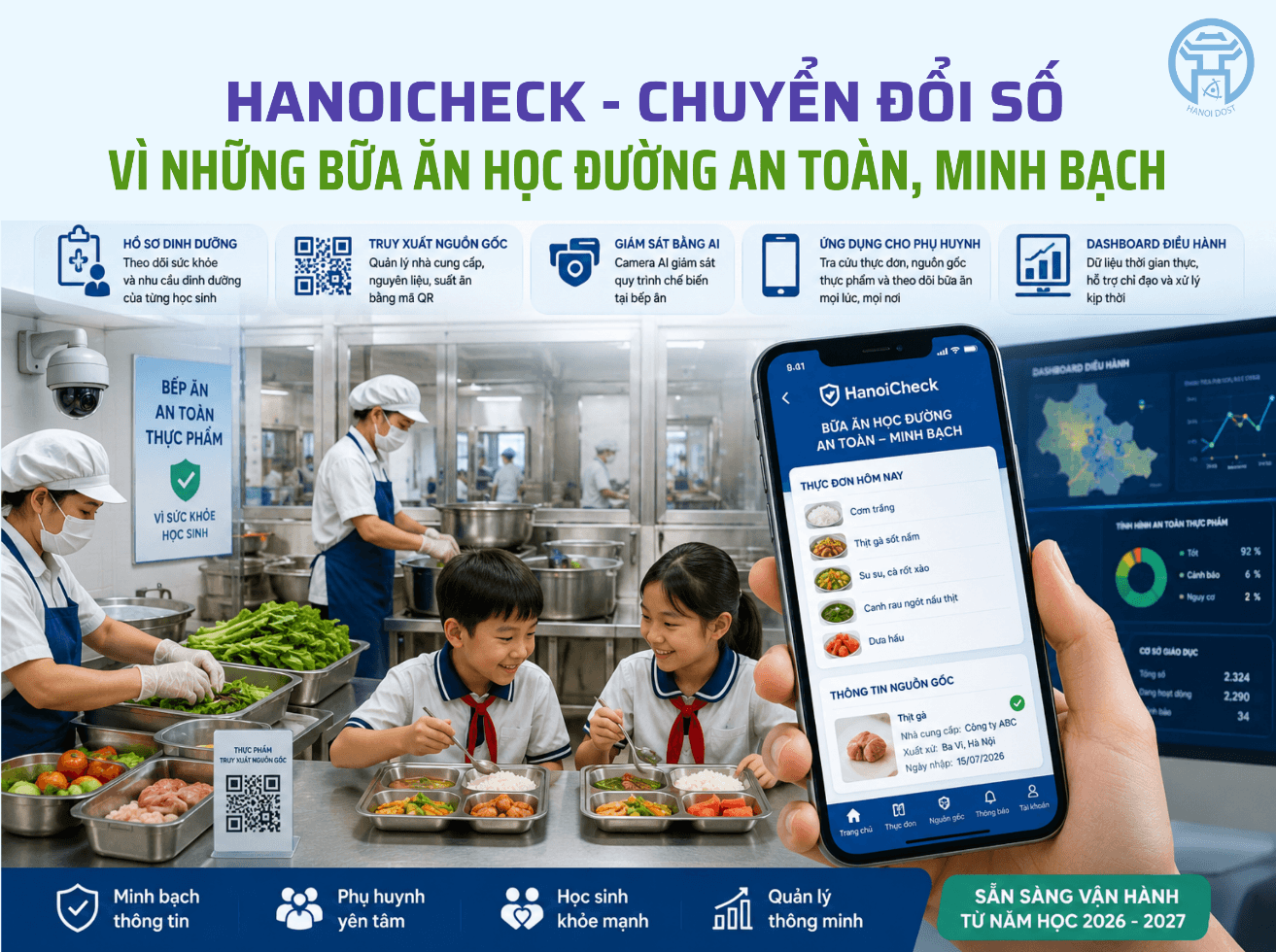 HanoiCheck và phần mềm TP.HCM: Cuộc đua số hóa bữa ăn học đường