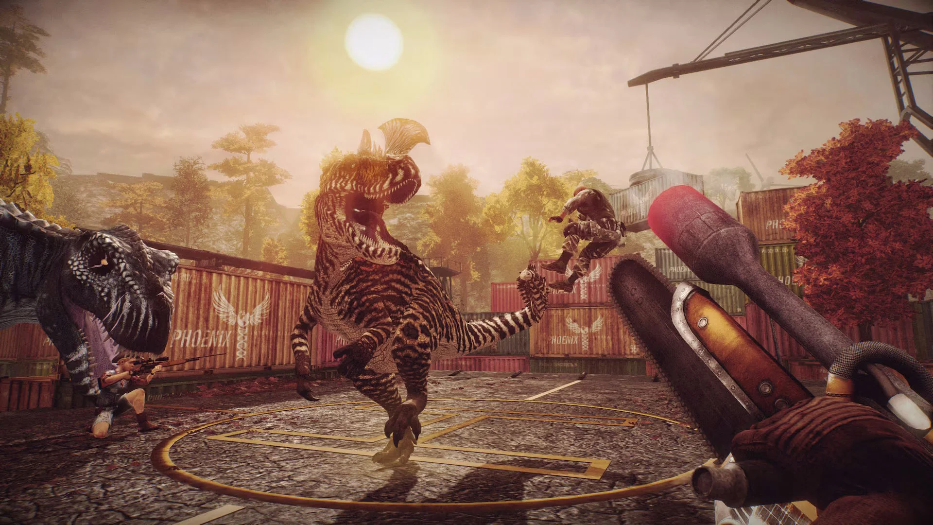 Dinosaur FPS Games Meet Co-Op Roguelite Chaos