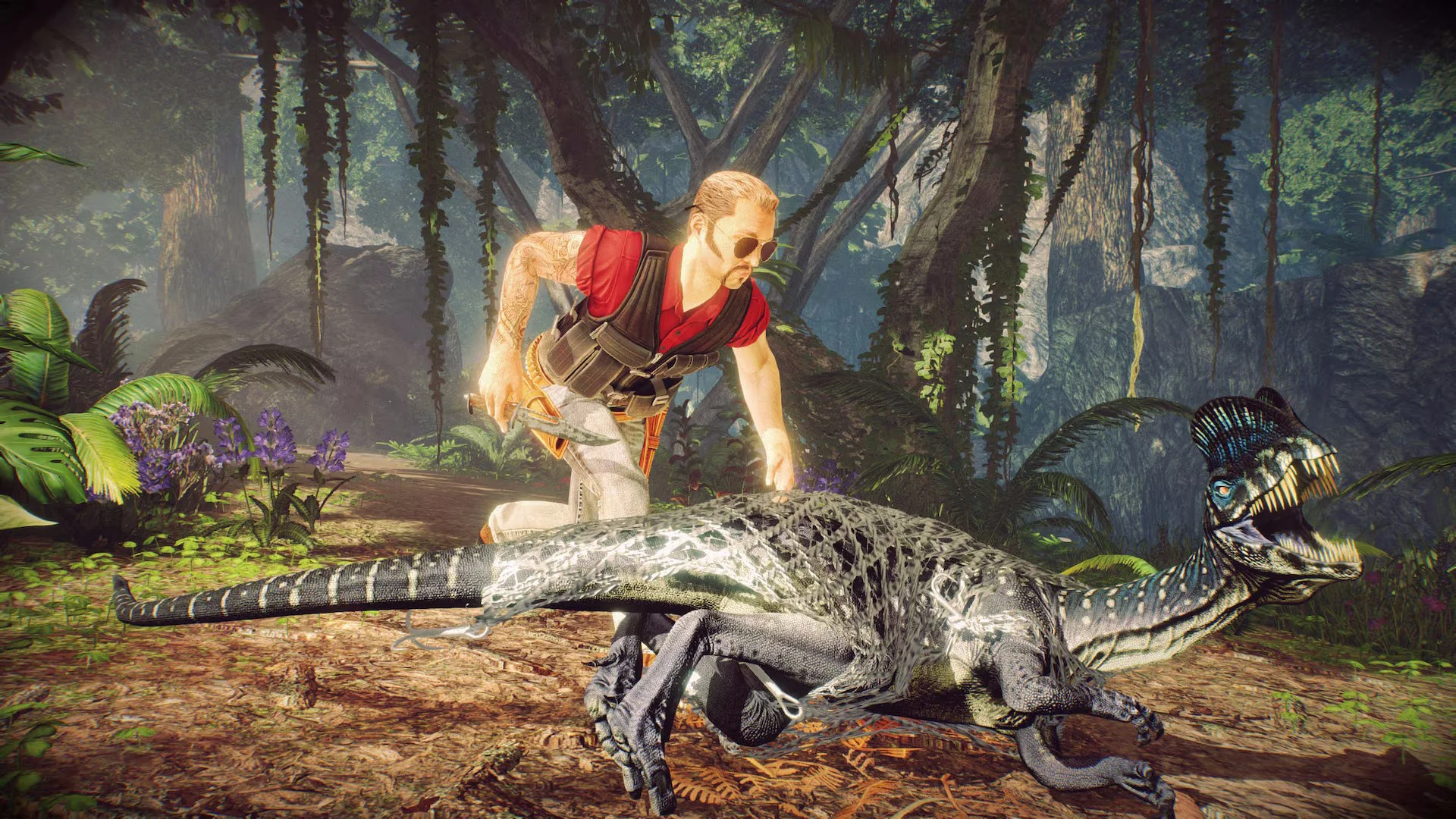 Dinosaur FPS Games Meet Co-Op Roguelite Chaos