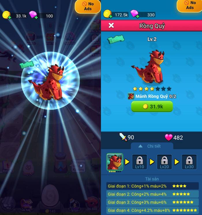 Đảo Rồng Tái Sinh: tower defense di động pha trộn merge creature game