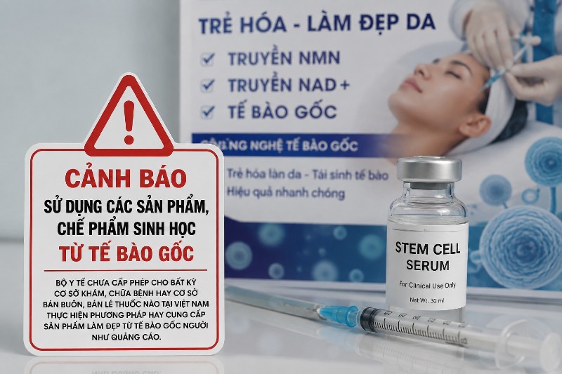 Cảnh báo: Tế bào gốc và truyền NMN NAD+ làm đẹp ngoài vòng cấp phép