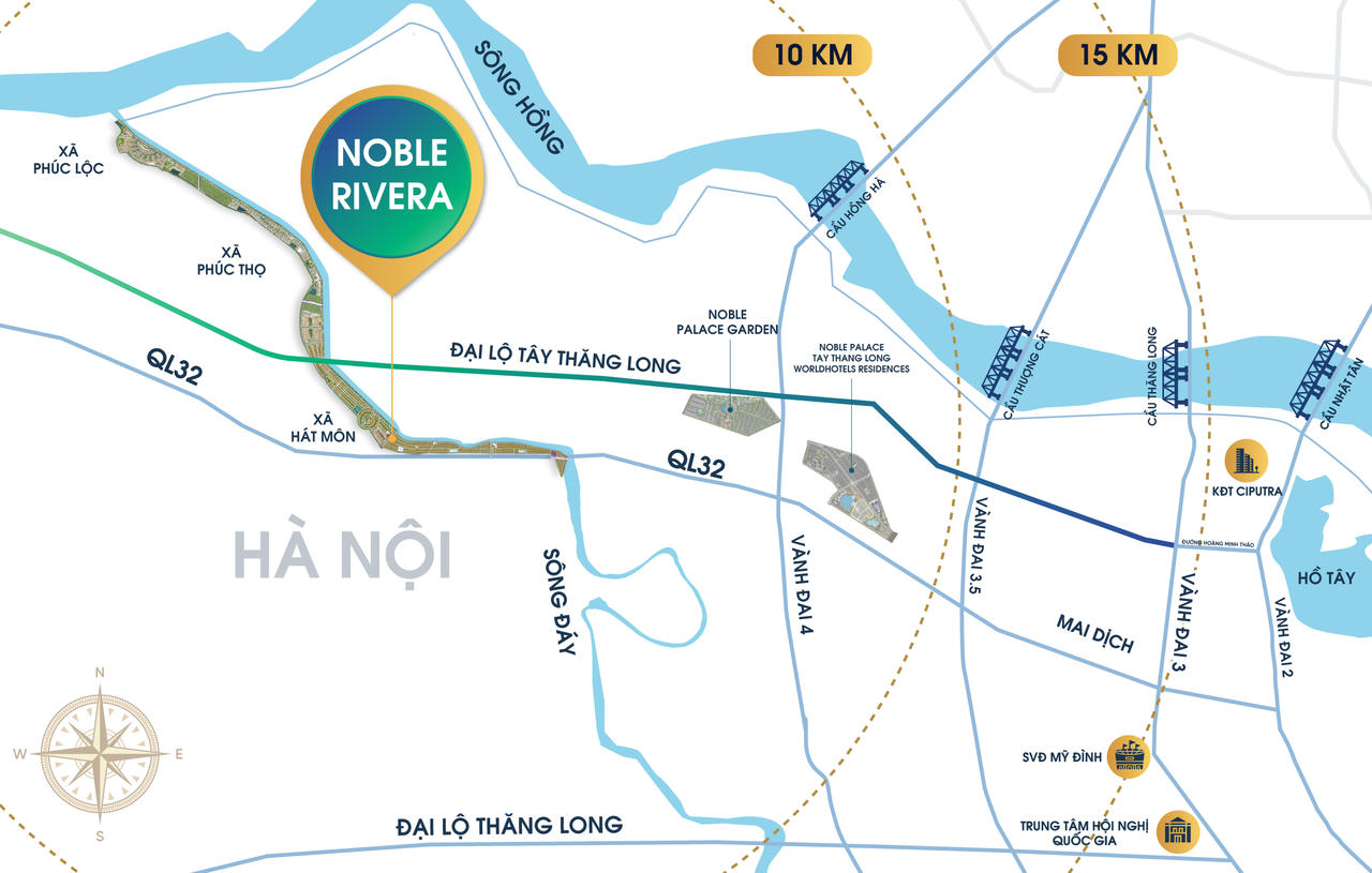 Đô thị sinh thái Noble Rivera trên Tây Thăng Long: tham vọng xây thành phố ven sông mới của Hà Nội