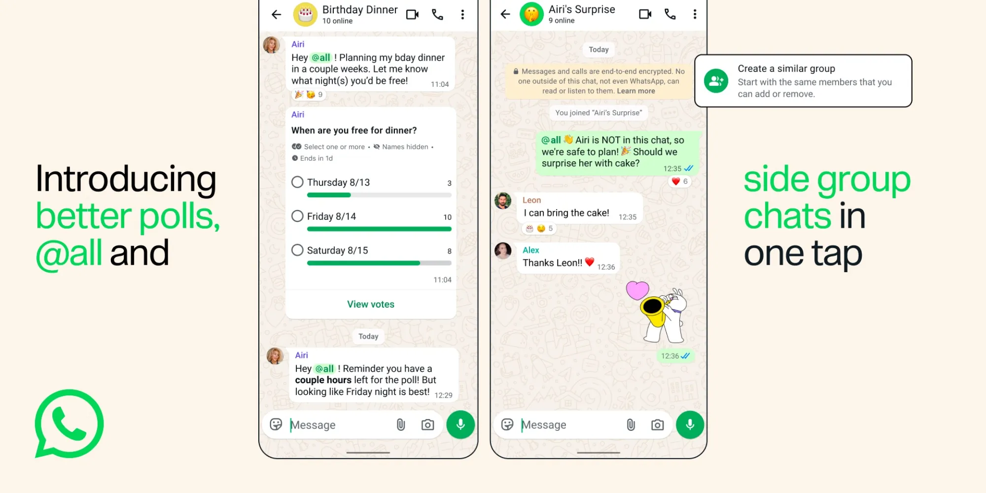 WhatsApp bổ sung 5 tính năng mới cho nhóm chat
