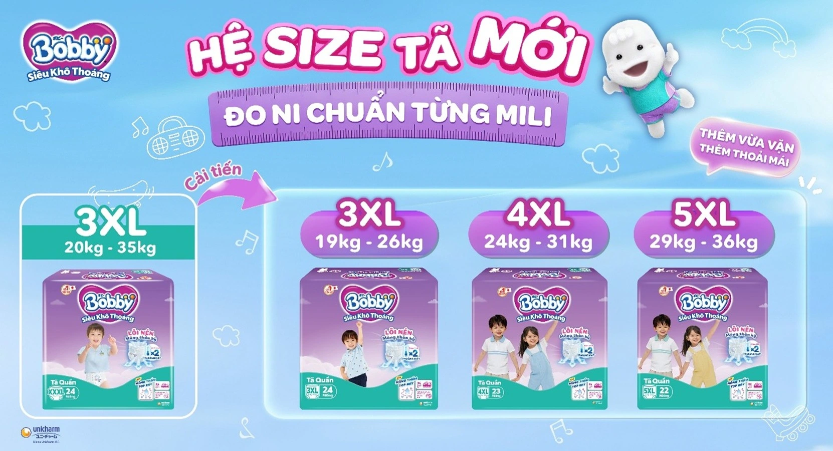 Bobby mở rộng size tã quần tới 5XL: khi trẻ lớn vẫn cần được mặc tã đúng chuẩn