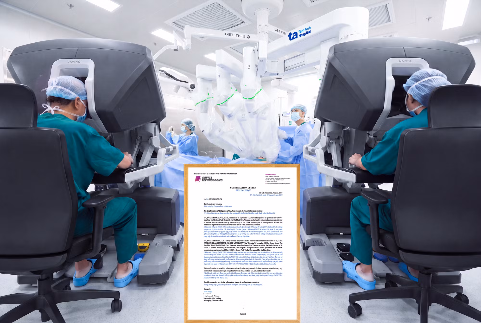 Hai robot Da Vinci Xi cùng mổ ung thư: bước ngoặt cho y học chính xác