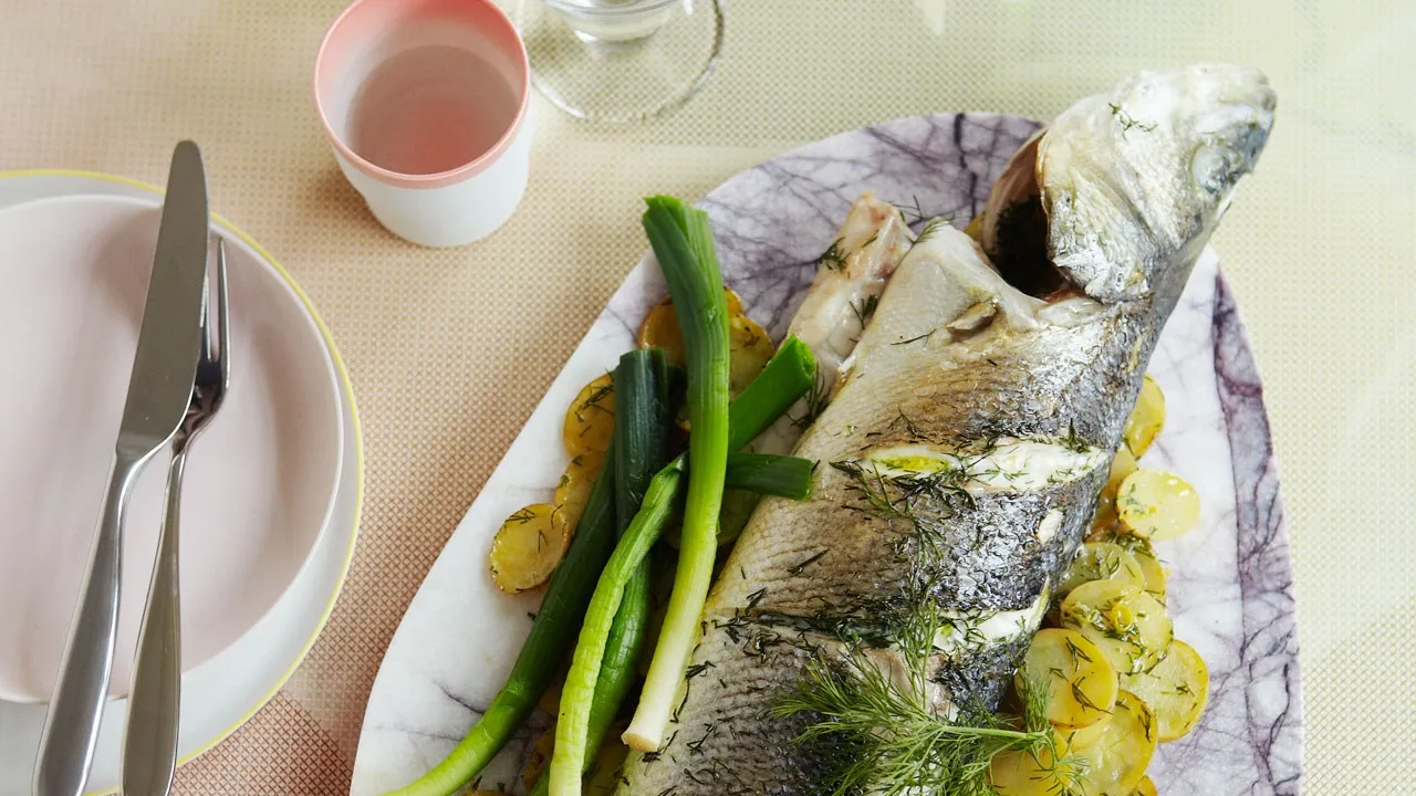 Baked Sea Bass and Cypriot Stew: Effortless Mediterranean Comfort
