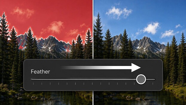 Cách dùng feather và edge trong Lightroom để loại bỏ halo