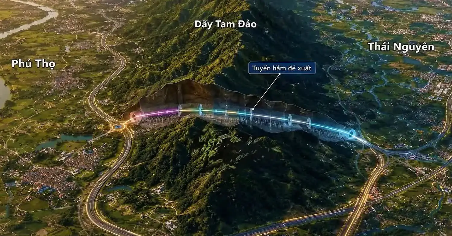 Hầm Tam Đảo 5.800 tỷ: Cú hích kết nối chiến lược Thái Nguyên – Phú Thọ – Hà Nội