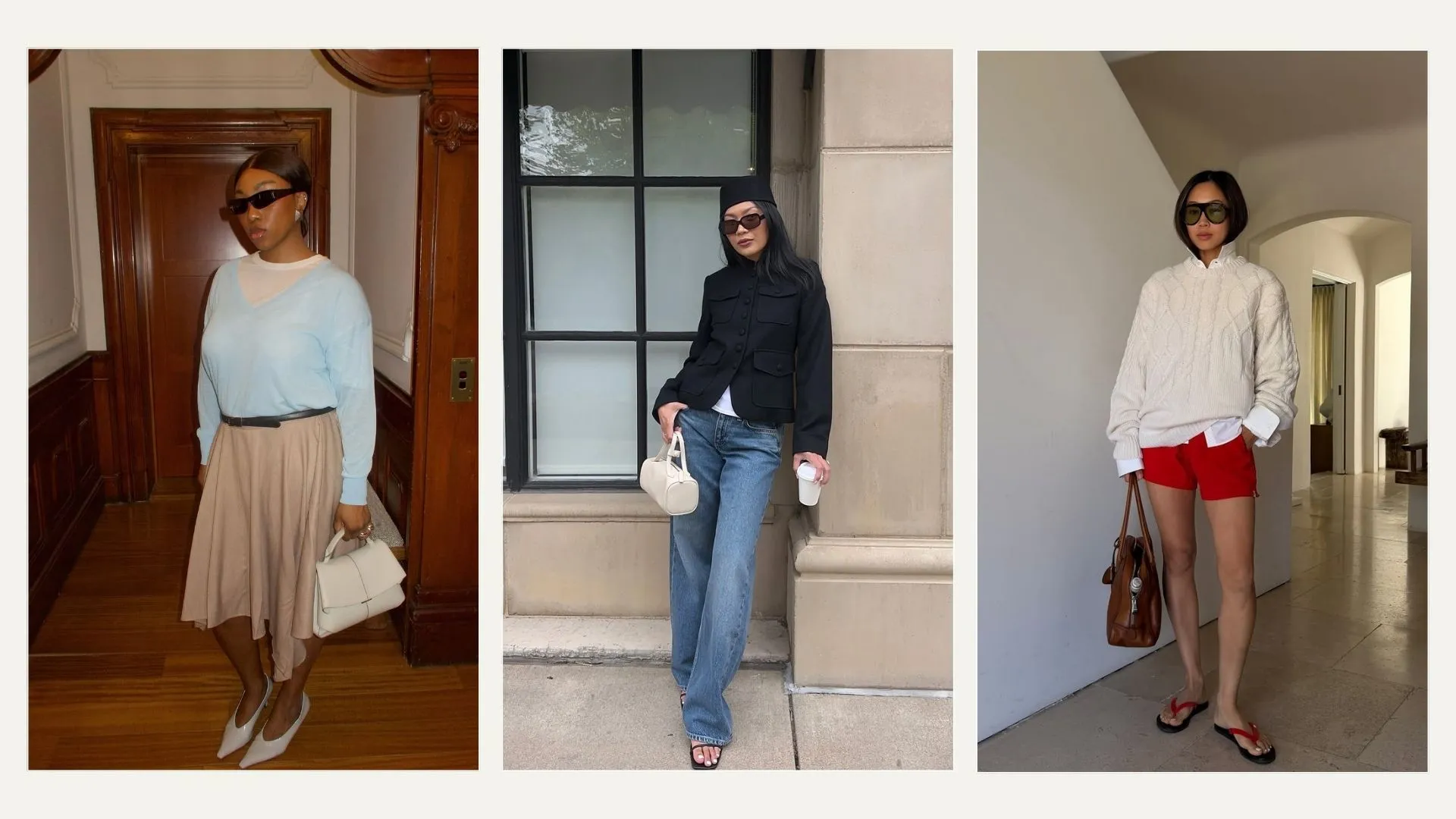 Knits With Sporty Shorts and Trench Coats With Satin: The Layering Formulas That Bridge Seasons