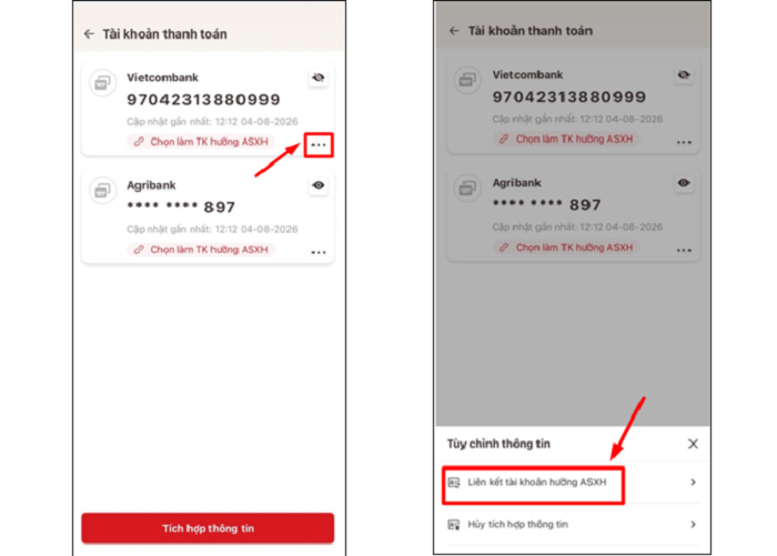 Cách tích hợp tài khoản thanh toán trên VNeID để nhận an sinh xã hội