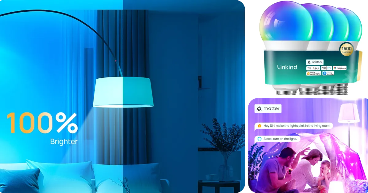 Đèn thông minh Matter Linkind: bóng 1.600 lumen và ổ cắm đang rất đáng tiền