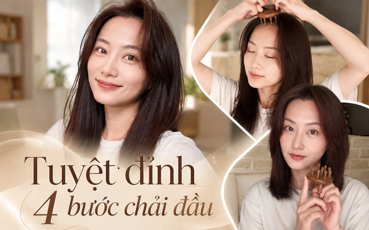 4 bước mát-xa da đầu mỗi ngày cho tóc bồng bềnh và mặt tươi tắn