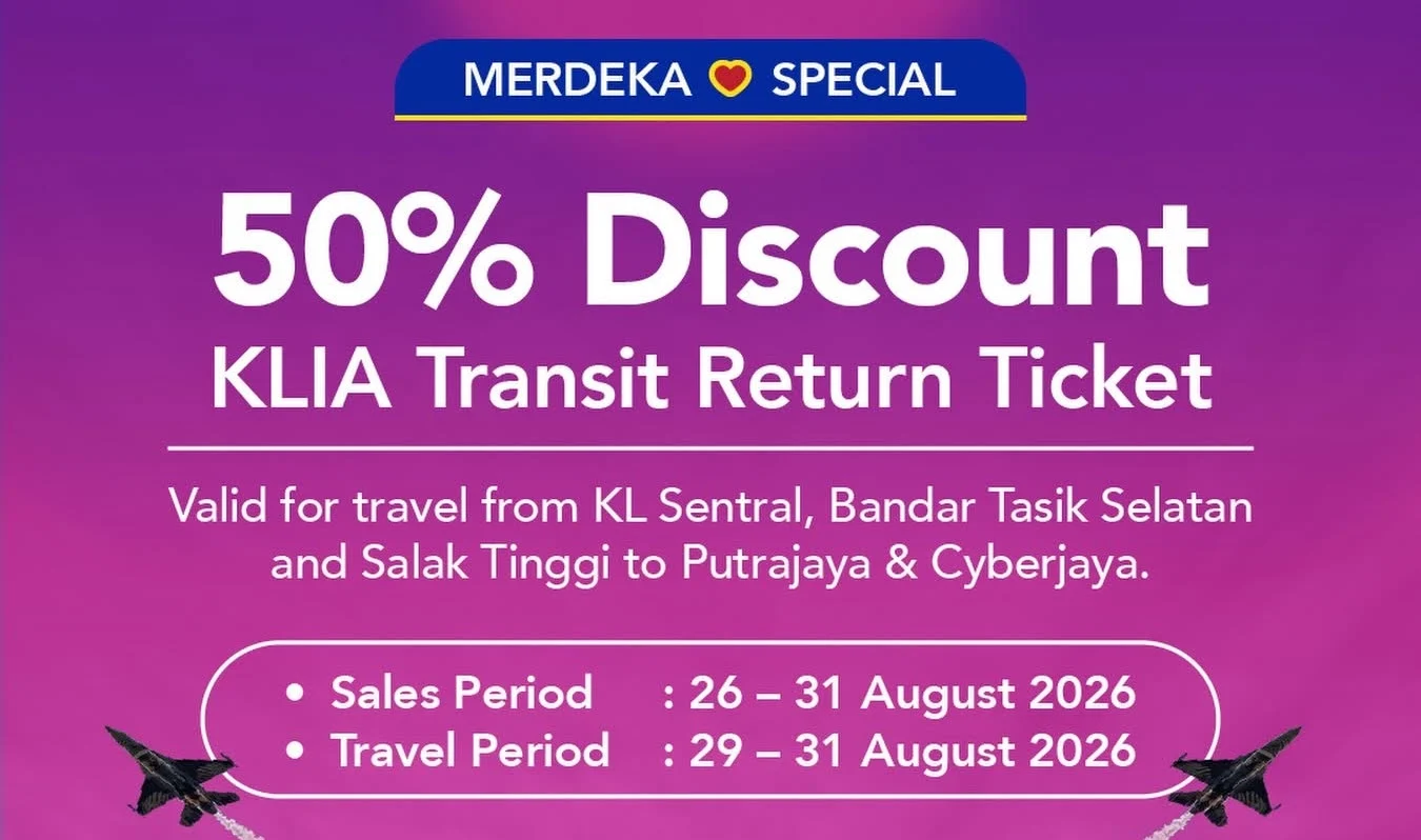 Diskaun Kereta Api Merdeka: KLIA Transit vs ETS