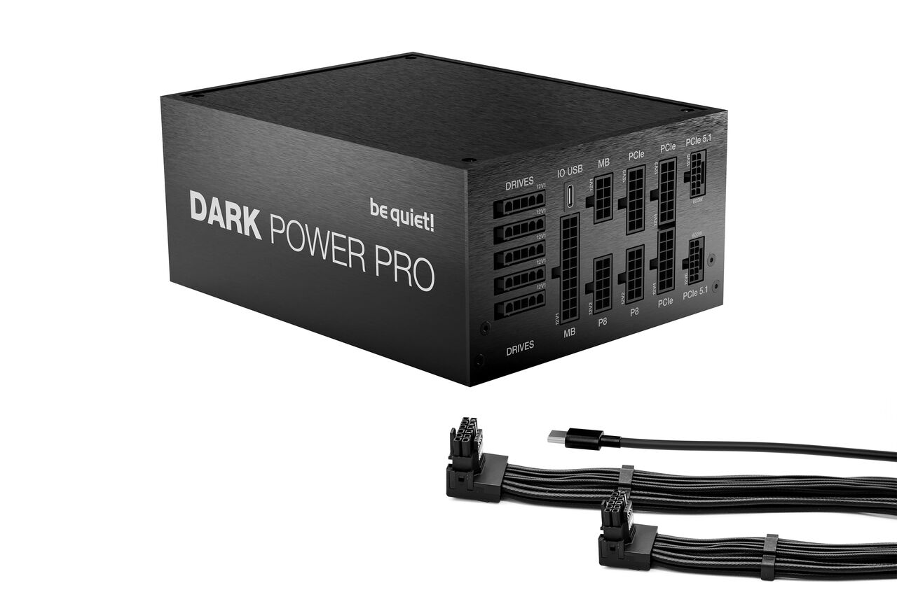 Nguồn điện Titanium 1600W: Dark Power Pro 14 IO đấu Corsair RMe Series