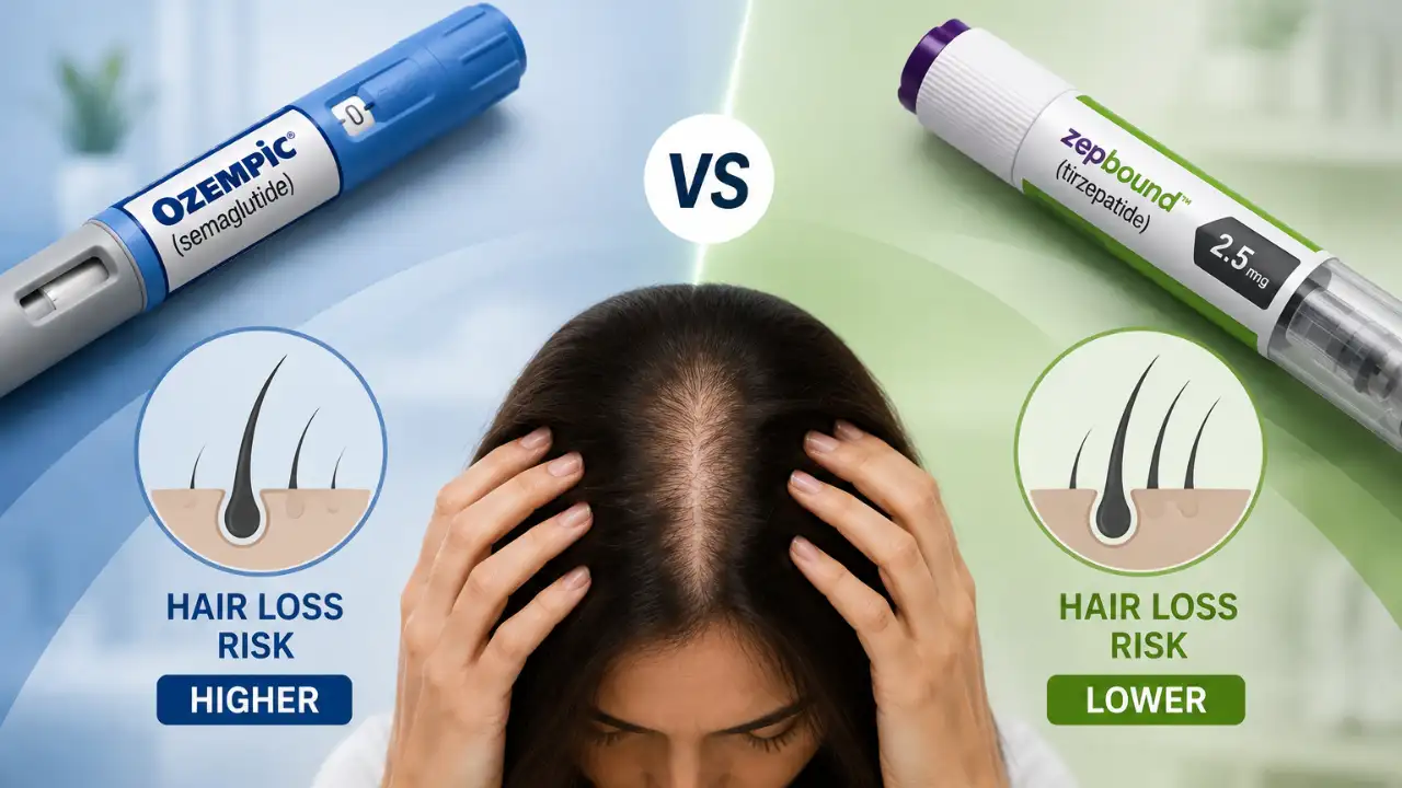 GLP-1 Hair Loss: How Ozempic, Wegovy, Zepbound and Mounjaro Compare