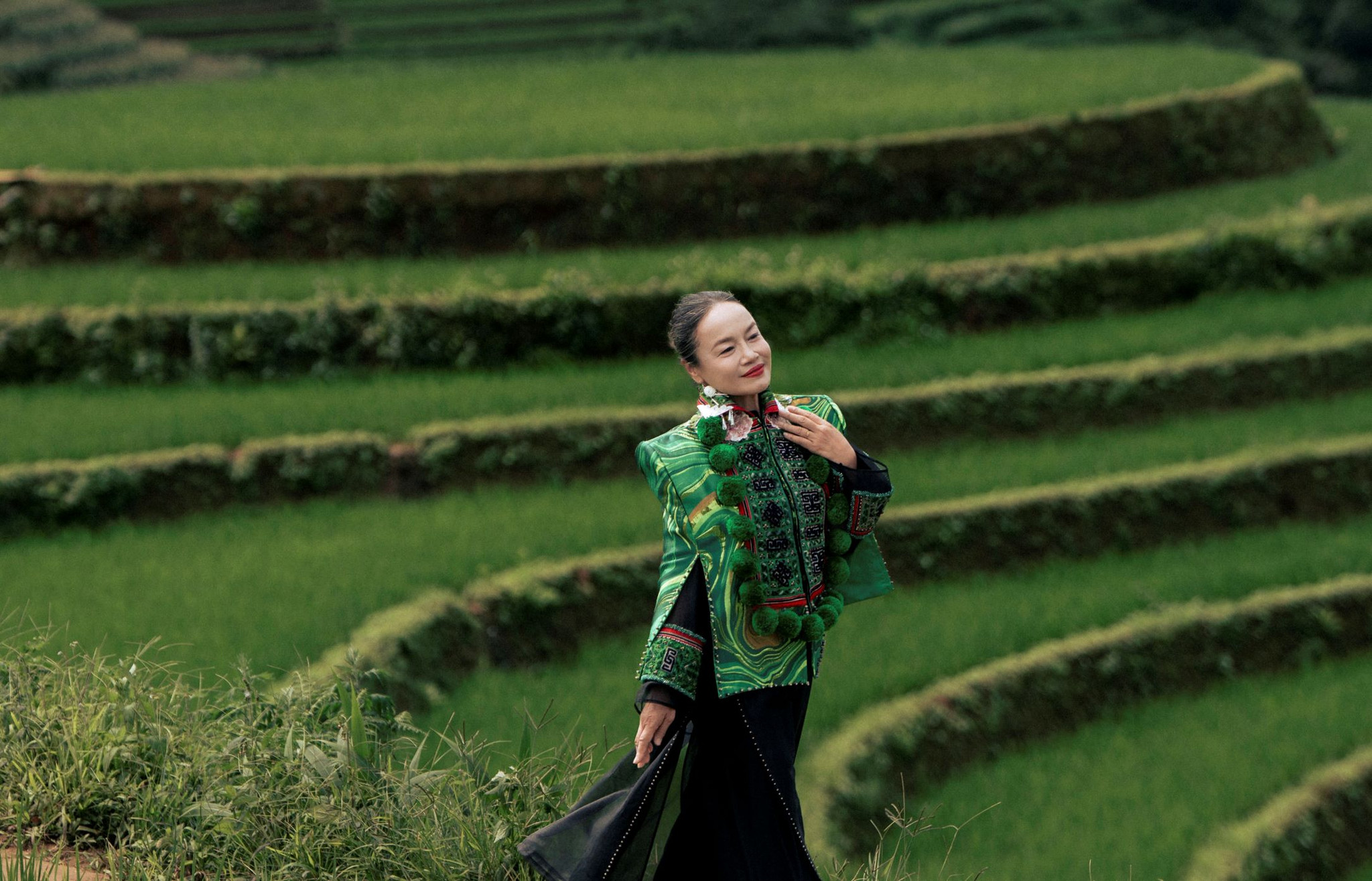 Ruộng bậc thang Mù Cang Chải trở thành sàn diễn thời trang