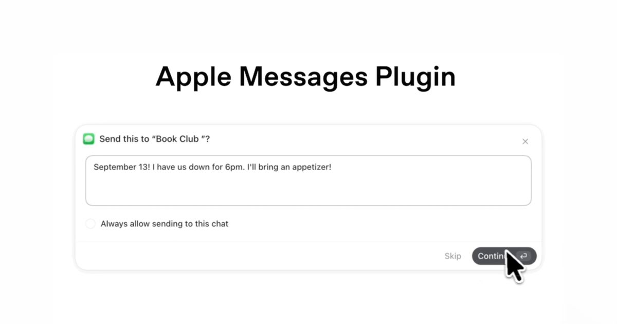 ChatGPT đọc và gửi iMessage tự động trên macOS