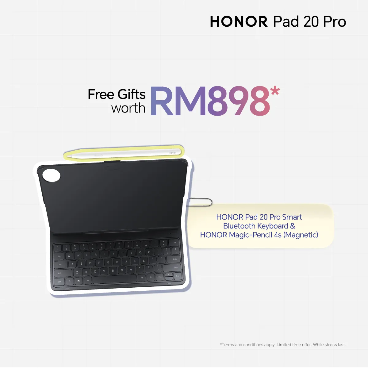 Honor Pad 20 Dengan Skrin 3K, Bateri 10,100mAh dan Diskaun Pelajar 15%