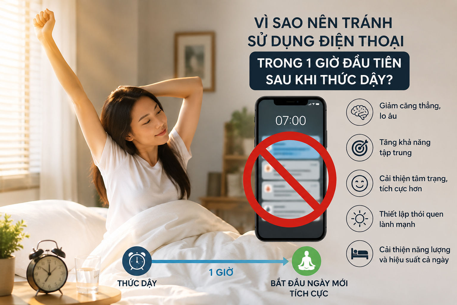 Lướt điện thoại sáng sớm: thói quen nhỏ, cái giá lớn cho sức khỏe tâm thần