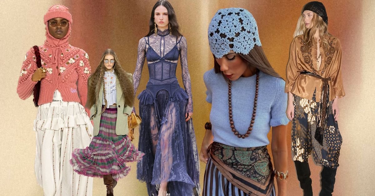 Boho chic mùa thu: Chiffon, ren và da cho phong cách tự do