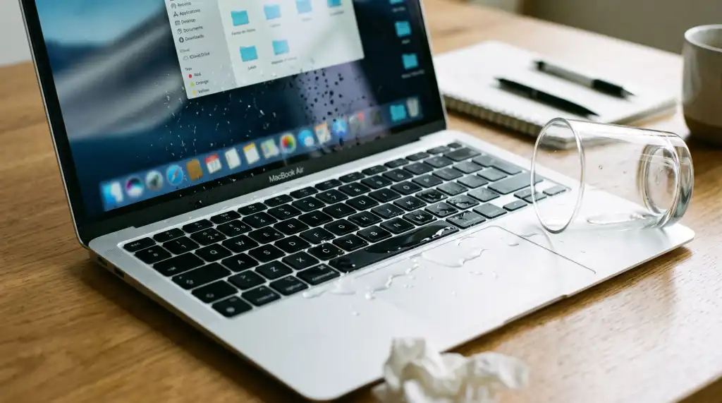 MacBook bị trolđổ nước hay cà phê: nên làm gì trong 5 phút đầu