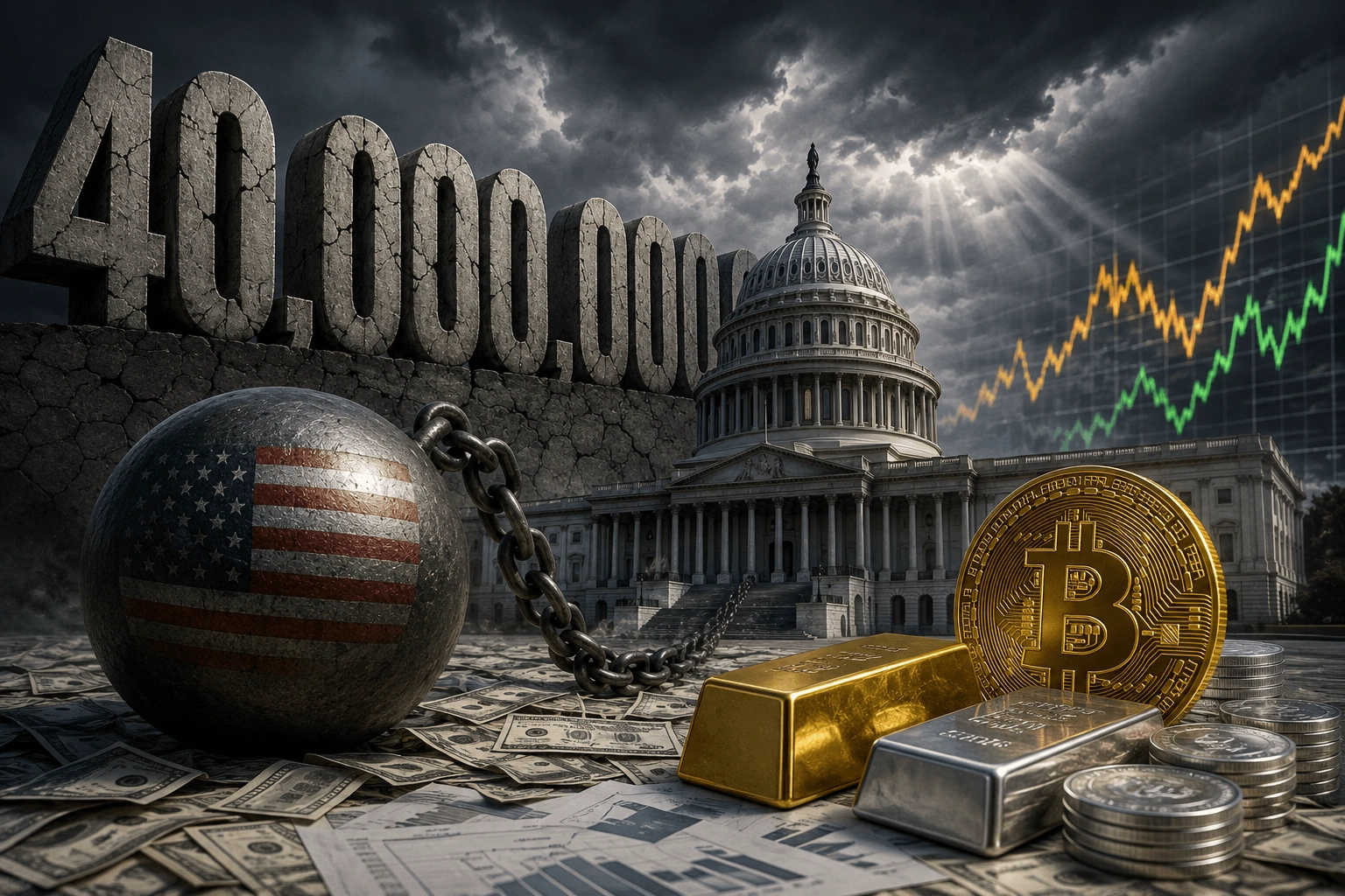 Nợ công Mỹ 40000 tỷ: Vì sao nhà đầu tư tìm đến Bitcoin và vàng