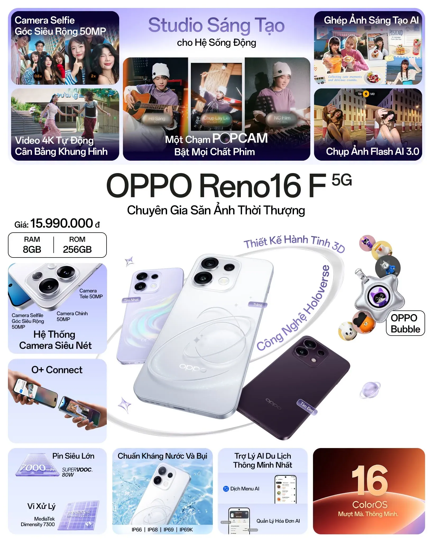 OPPO Reno16 F 5G giá 15,9 triệu: Có đáng mua?