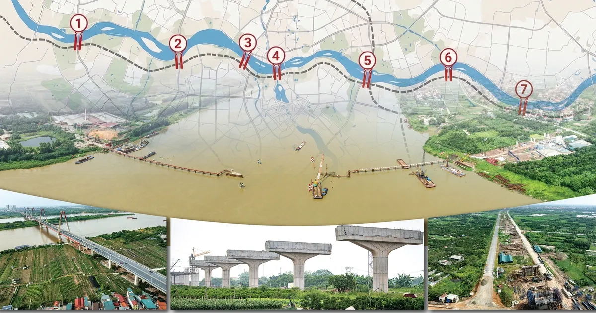 Hà Nội tăng tốc 7 cầu sông Hồng để mở trục phát triển mới