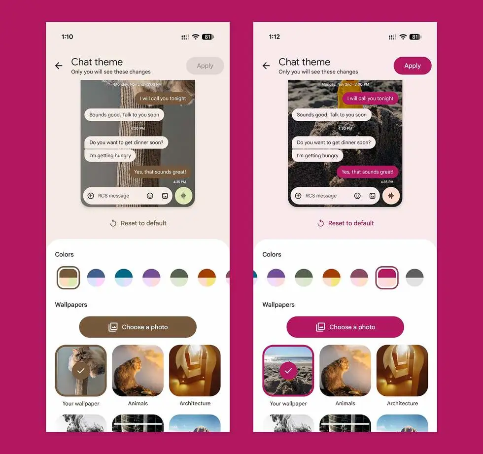 Hướng dẫn dùng Chat Themes để tùy chỉnh Google Messages