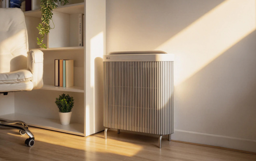 LG PuriCare WallFit: máy lọc không khí AI mỏng sát tường cho phòng khách hiện đại