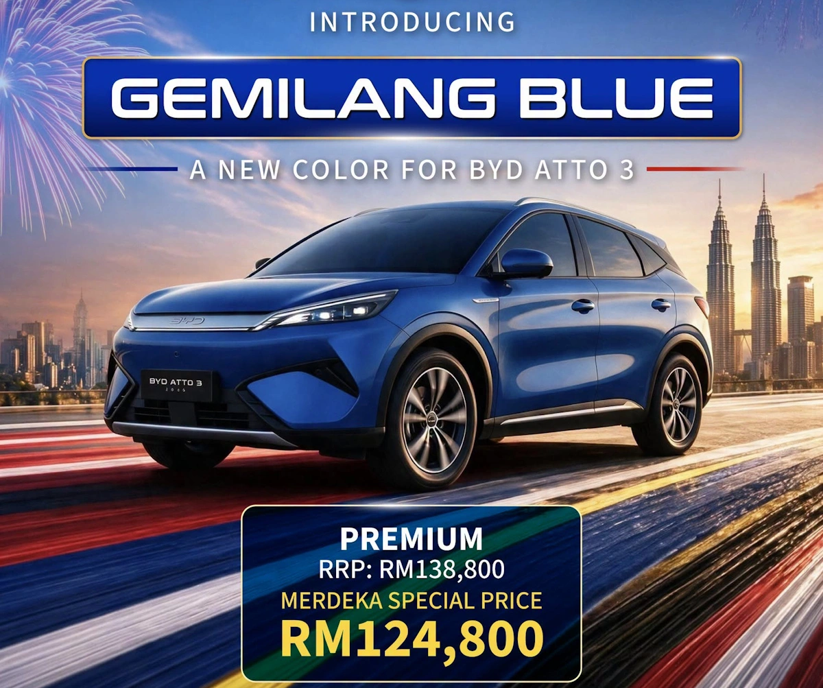 Panduan Beli BYD Atto 3 Gemilang Blue: Rebat RM14k & Spesifikasi Lengkap