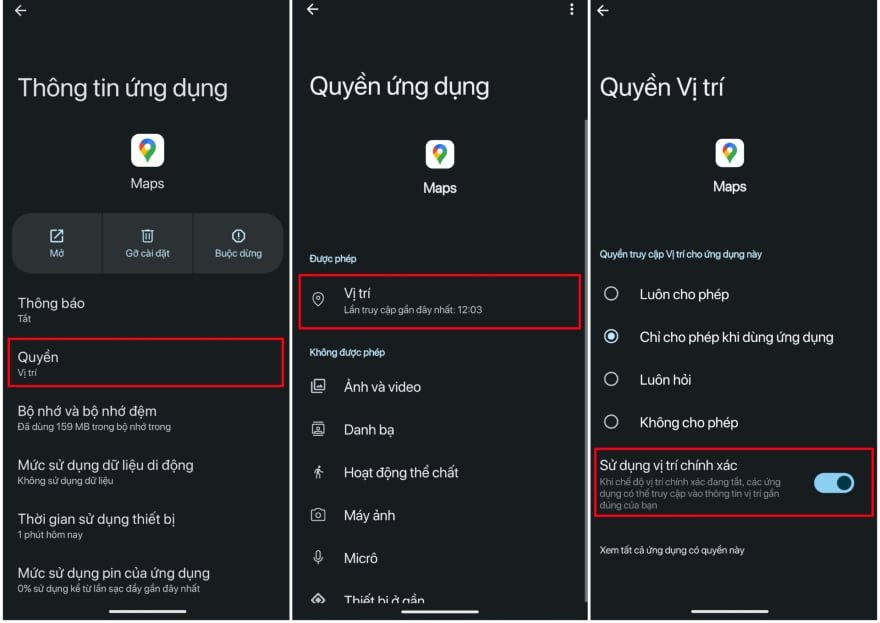 Bật đúng cài đặt vị trí để Google Maps chỉ đường chính xác