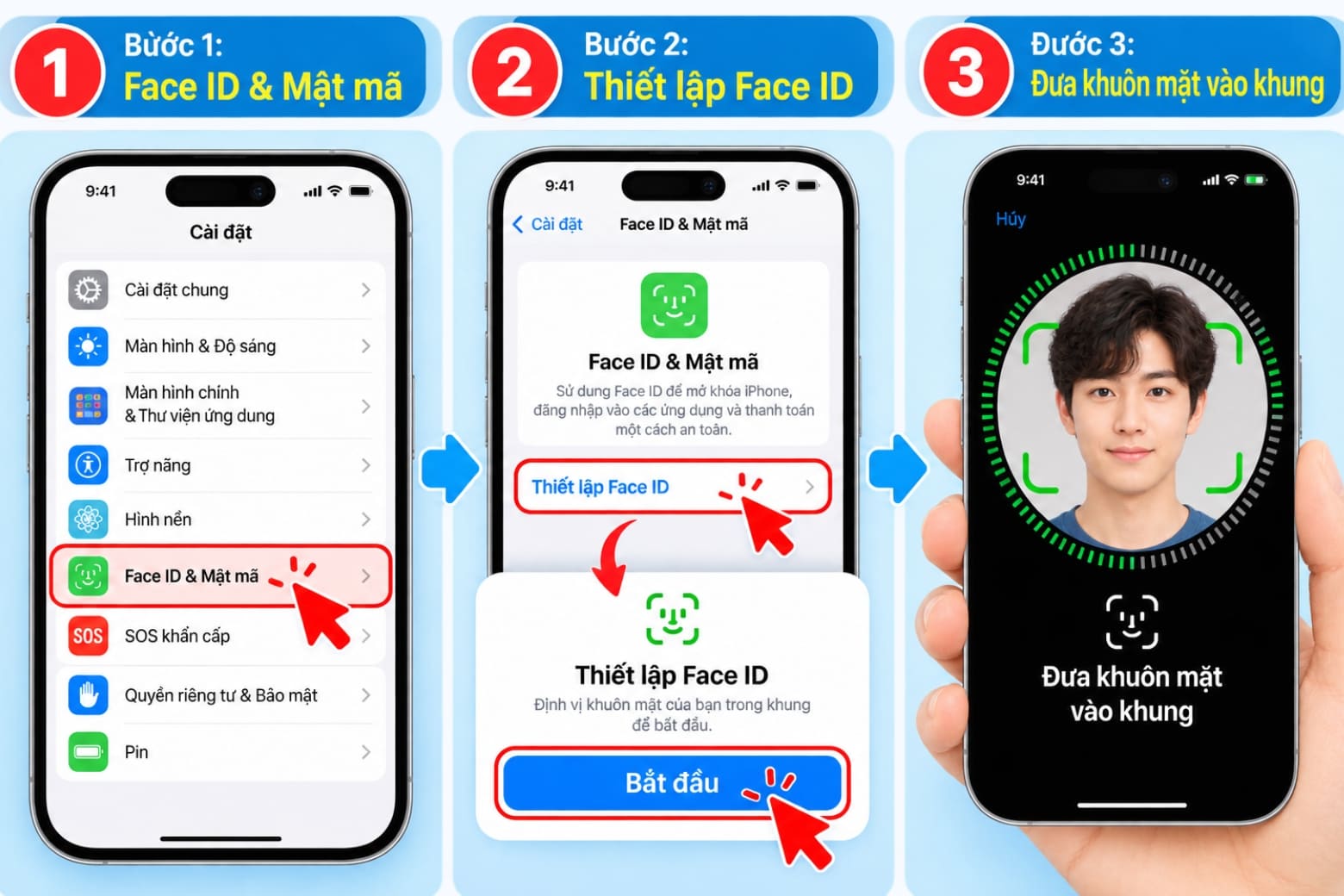 Hướng dẫn bảo vệ iPhone với Face ID, Touch ID và mật mã