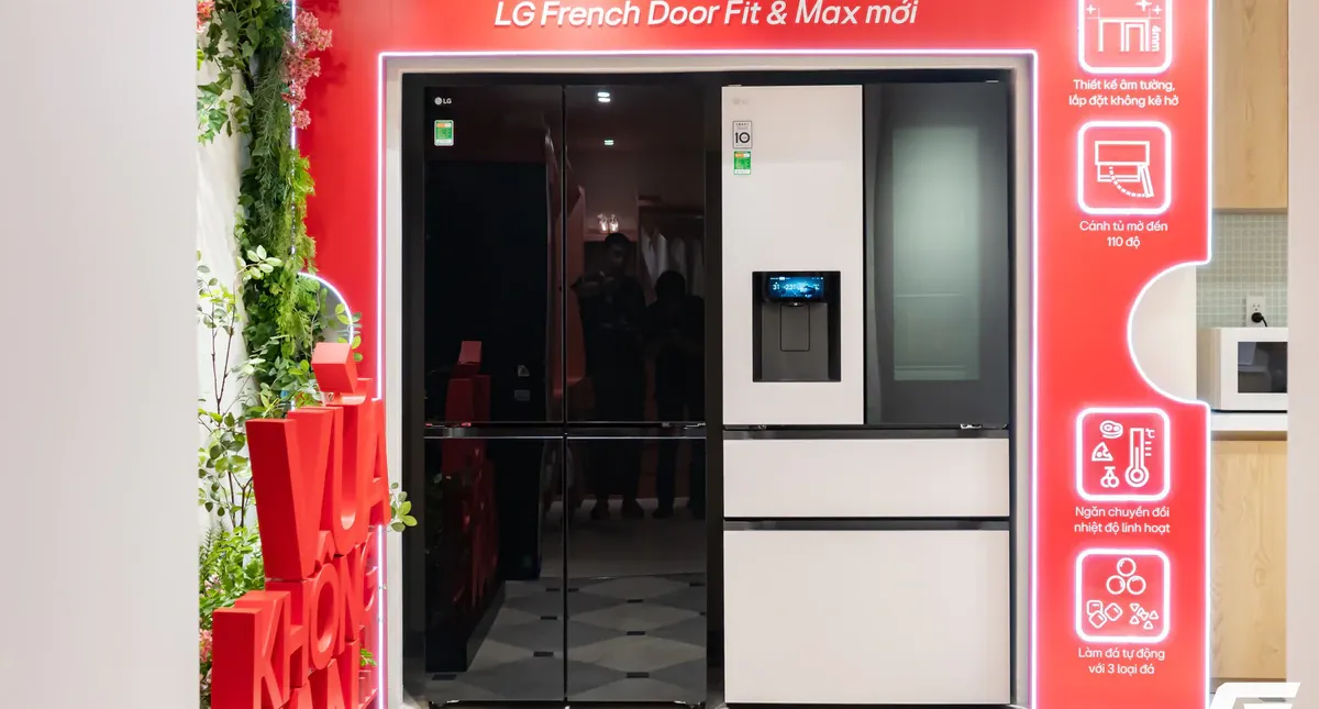 Tủ lạnh LG French Door Fit & Max 550 lít: tối ưu không gian và AI học thói quen
