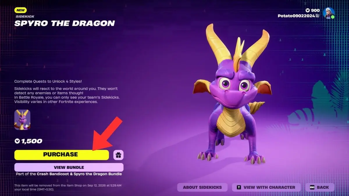 Hướng dẫn nhận skin Crash Bandicoot và Spyro sidekick trong Fortnite