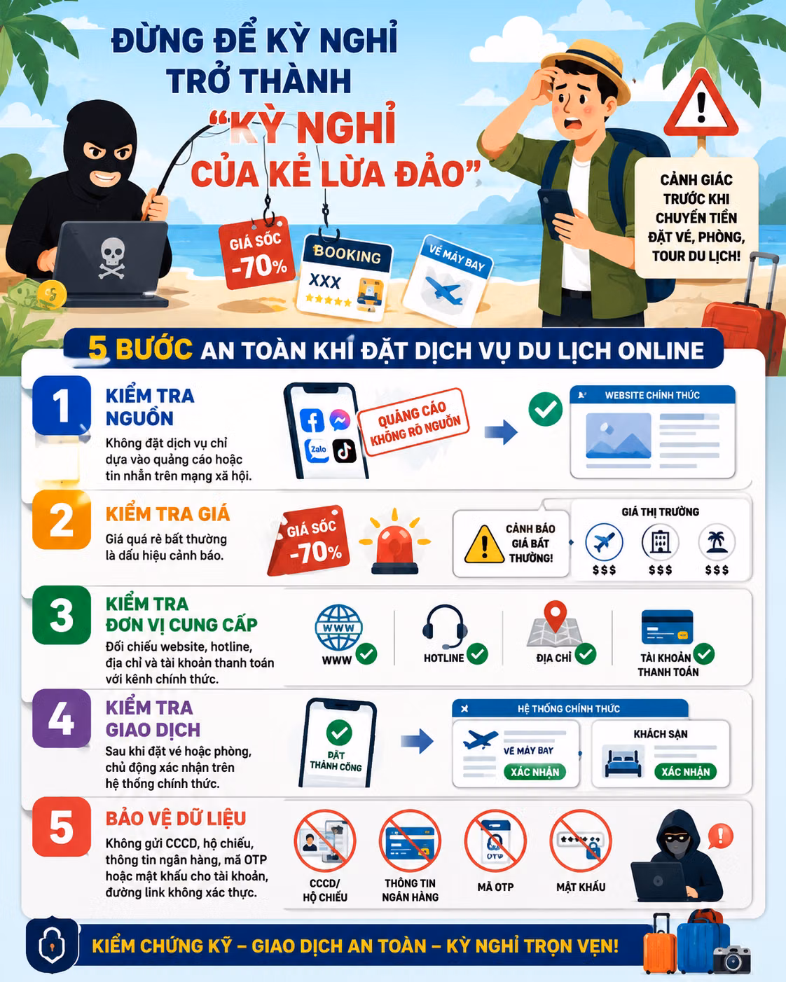 Những chiêu lừa đặt vé máy bay và phòng nghỉ giá rẻ dịp lễ: Cách nhận biết và bảo vệ bản thân