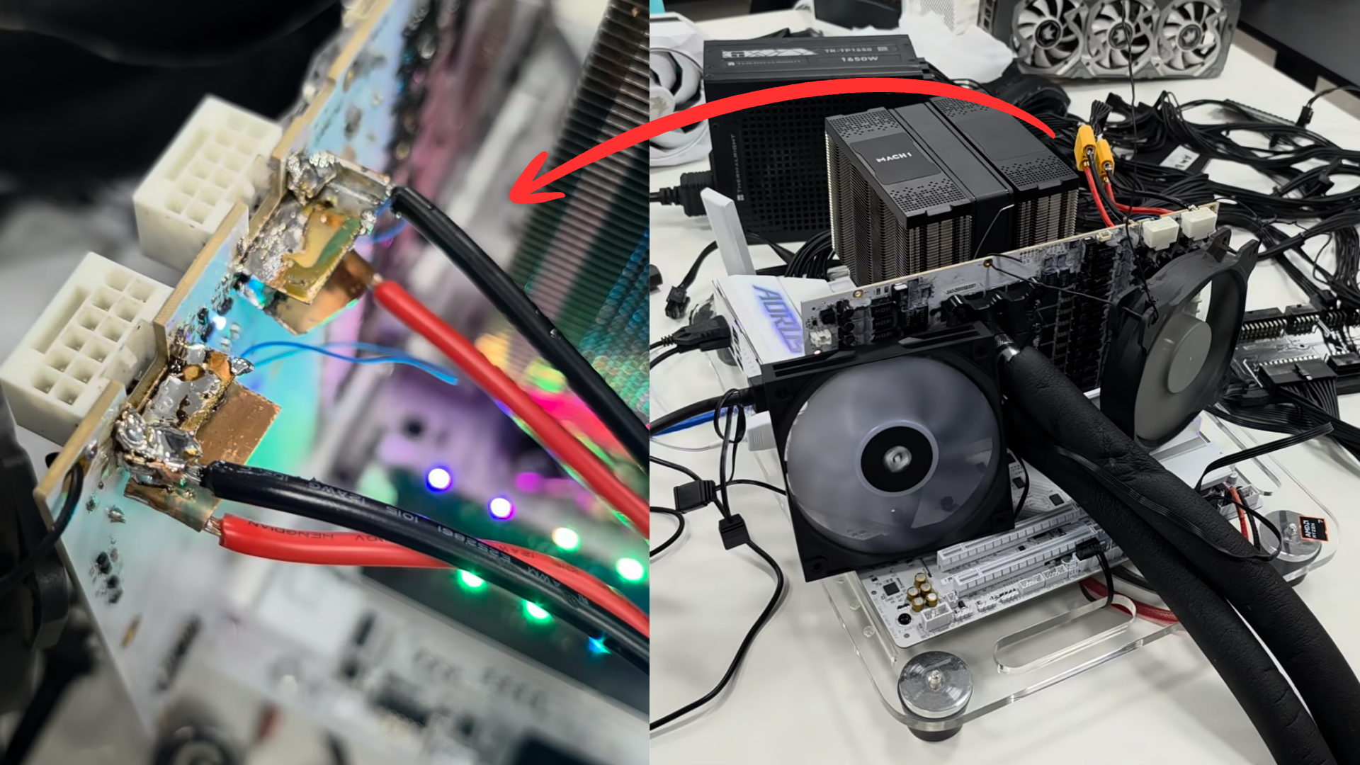 PC Builder hàn trực tiếp dây nguồn vào RTX 5090: giải pháp điên rồ hay lời kết tội chuẩn 12V-2×6?