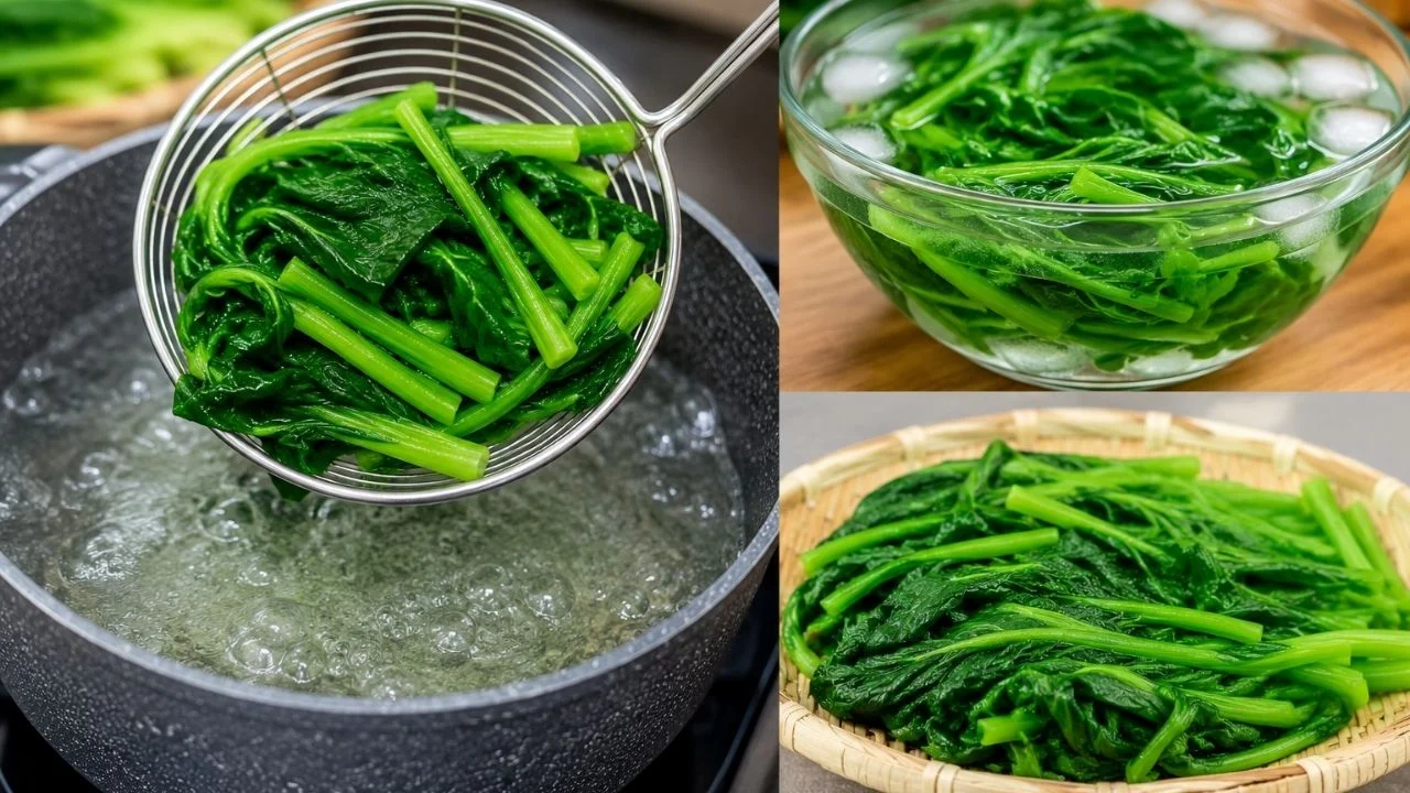 Luộc rau xanh mướt, giòn lâu: bí quyết từ bếp gia đình