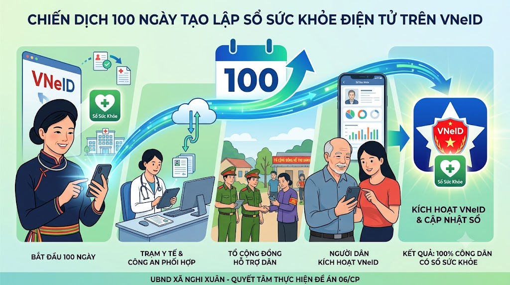 Chiến dịch 100 ngày tạo sổ sức khỏe điện tử VNeID: Hướng dẫn thực tế cho từng gia đình