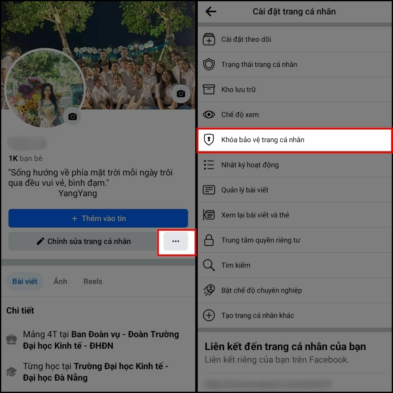Bảo vệ tài khoản Facebook: Khóa hồ sơ và ẩn lượt thích