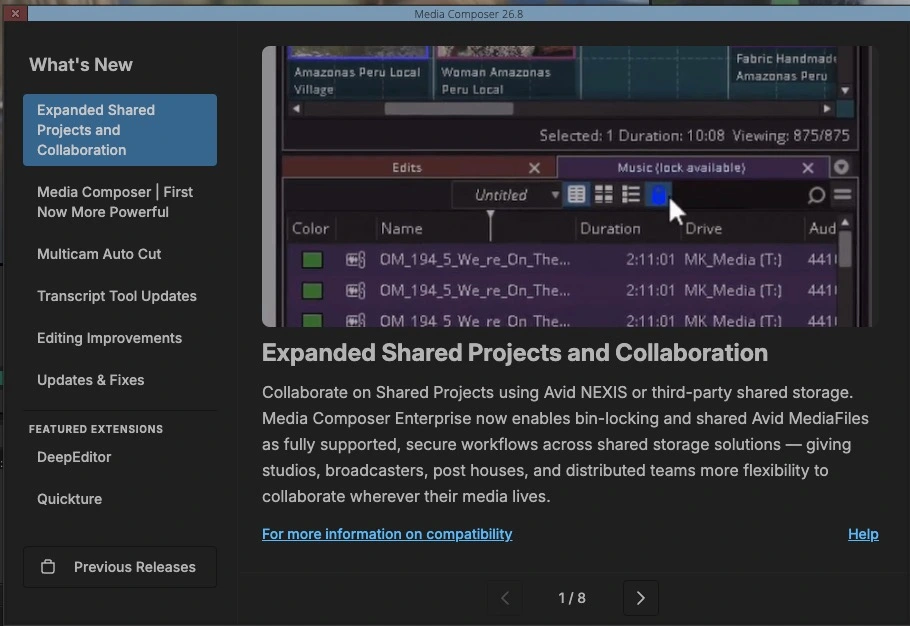 Avid Media Composer 2026.8: Bước ngoặt lưu trữ bên thứ ba cho biên tập viên chuyên nghiệp