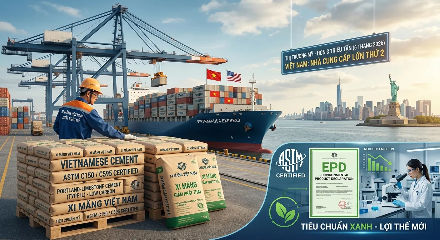 Xi măng Việt Nam chinh phục thị trường Mỹ: cơ hội và giới hạn