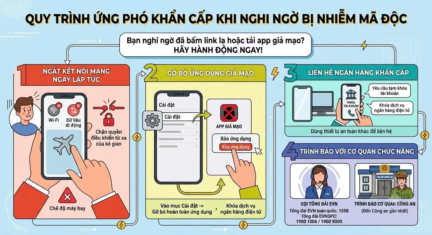 Ứng dụng EVN giả mạo phát tán mã độc ngân hàng: Đừng đánh đổi sự tiện lợi lấy rủi ro mất tiền