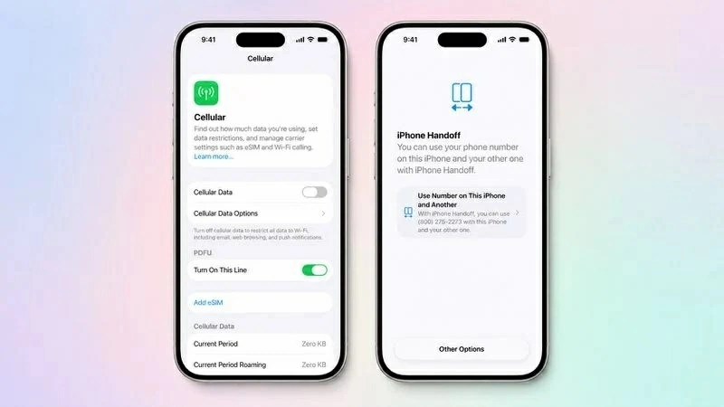 iPhone Handoff trên iOS 27: dùng chung một số trên hai iPhone
